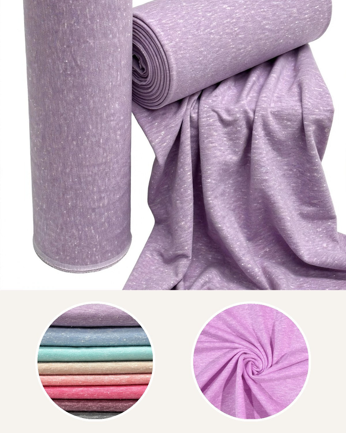 Tri French Terry Solid pink, blue, multi Color Textured Poly Fabric. 60" width. Fabric By The Yard. - 40-Yard Roll