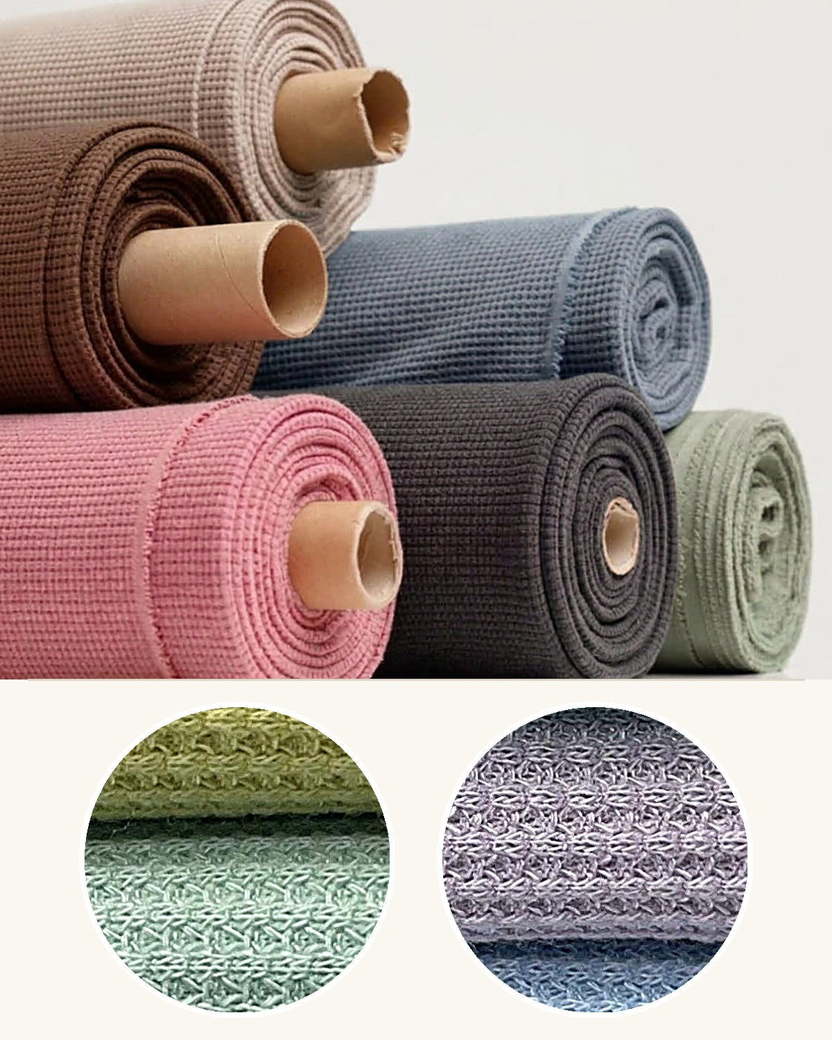 waffle-thermo-b wholesale fabric roll with real texture detail