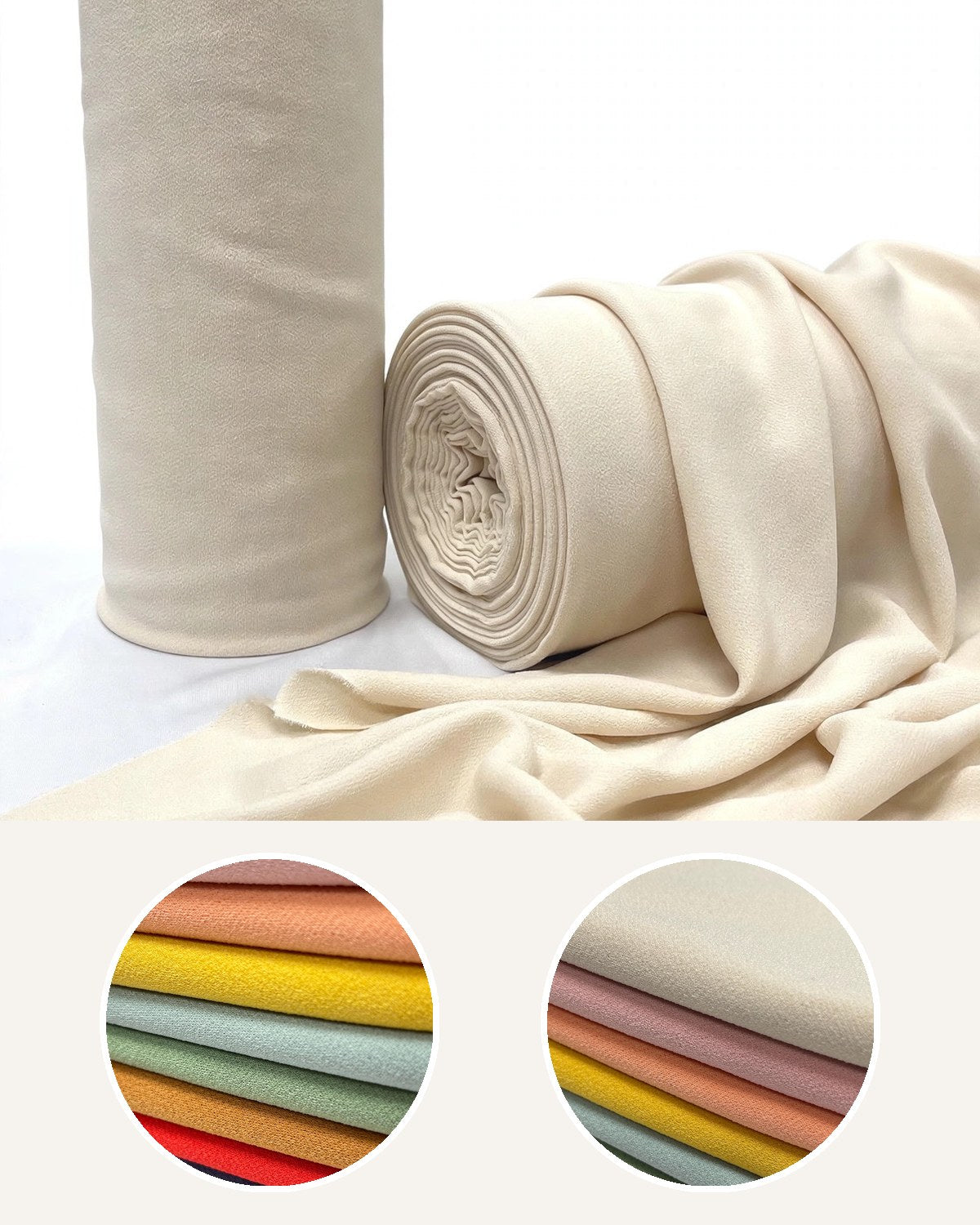 K-crepe/Knit Solid Color Textured Poly. 60" width. Fabric By The Yard. - 40-Yard Roll