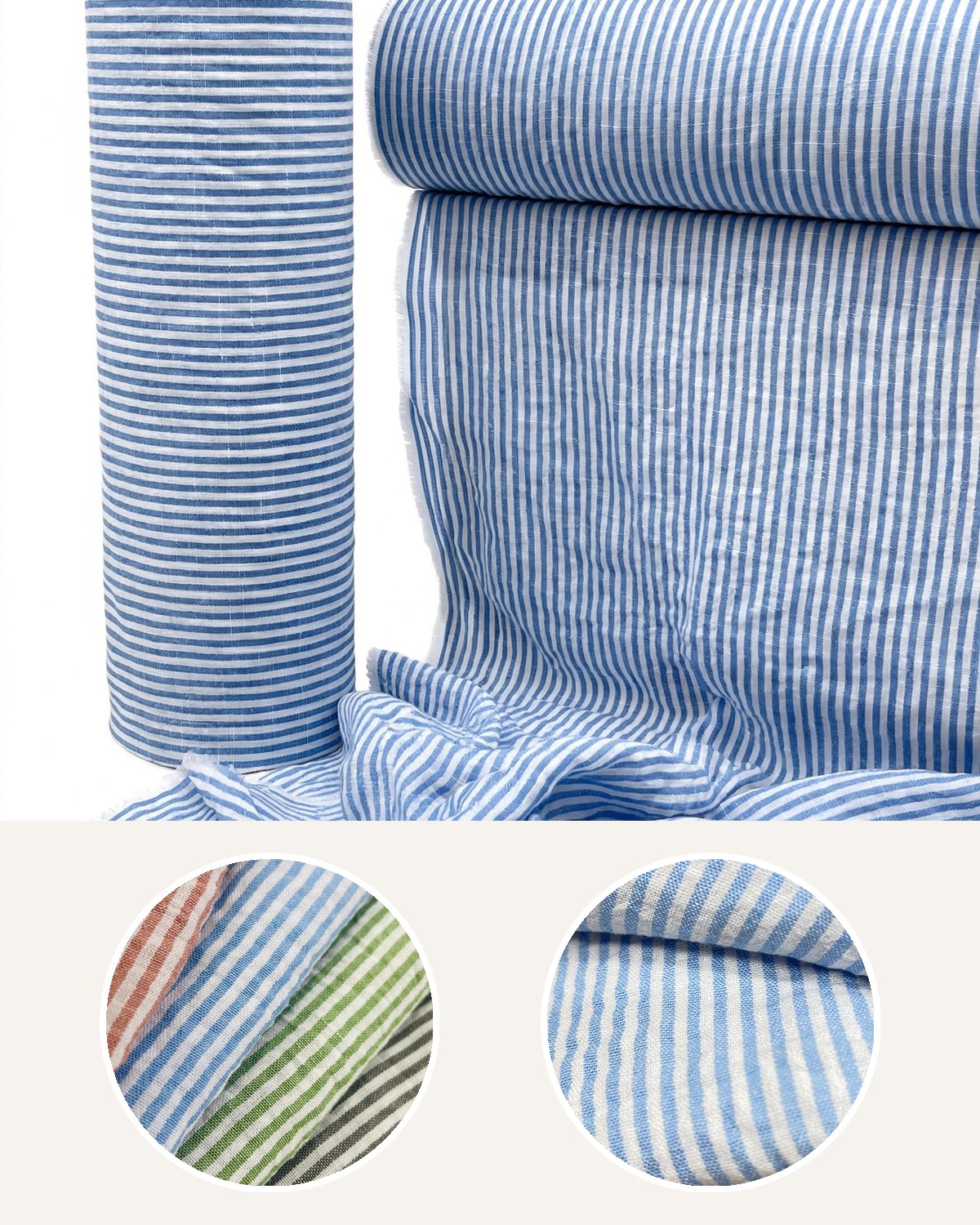 Strip Linen Fabric, Striped 60-Inch Width by the Yard - 40-Yard Roll