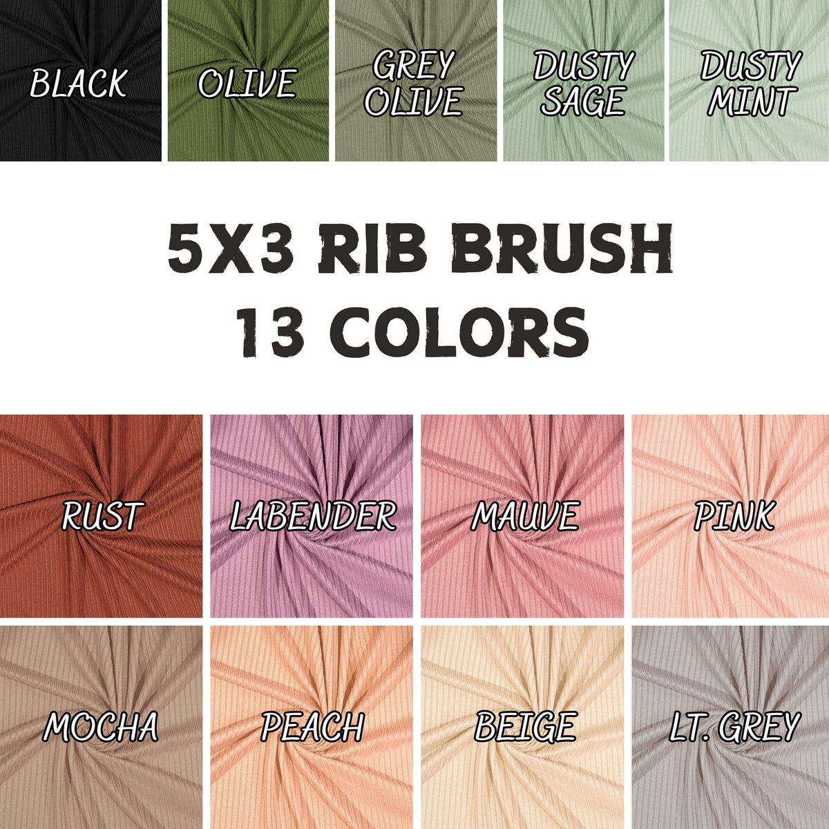 5X3 RIB - brushed DTY Rib. 60" width. Fabric By The Yard. Apparel-Fabric soft and stretch dress - 40-Yard Roll
