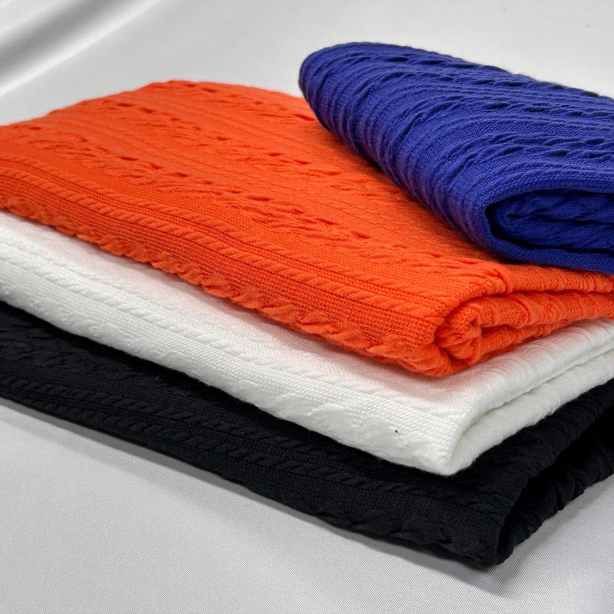 Cable knit fabric. HE-5978 Twisted Pattern Textured Poly Fabric. 60" width. Fabric By The Yard.