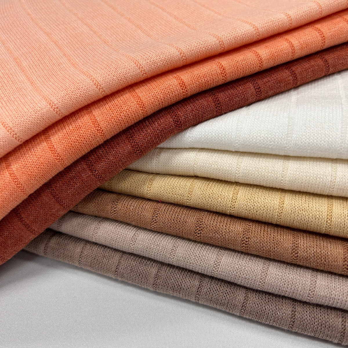 Band Rib fabric 60" width. Fabric By The Yard. brown tone, fall color. Solids variety, fabric by yard, sweatshirts, tops , children's wear - 40-Yard Roll