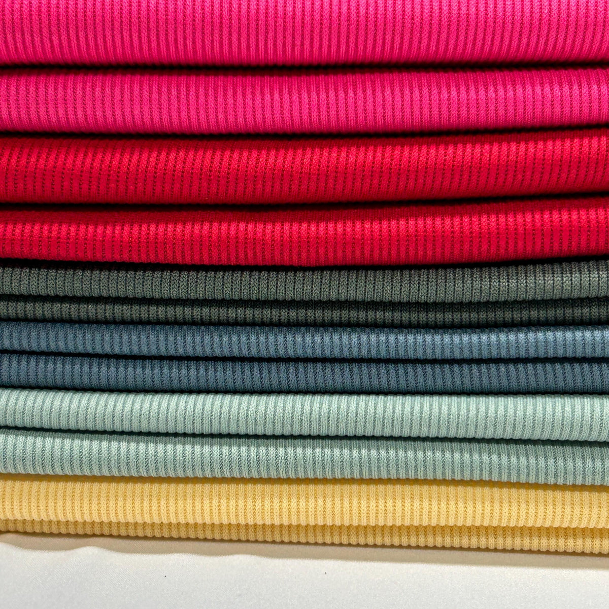 Rib knit fabric 2x1 . 60 inch width Baby Rib. Athena PD. 17 multicolor.  dress, top, stripe rib stretch.