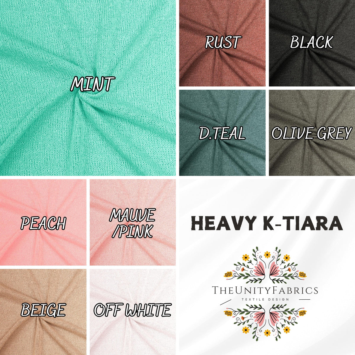 Sweater Fabric, Havy K-tiara. 78% Polyester 22 Rayon Knit By The Yard