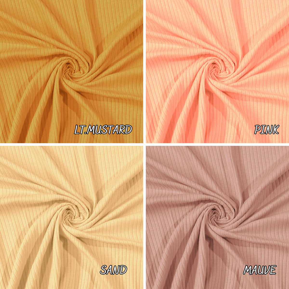 Cotton Rib 5x2 Solid Color. 60" width. Fabric By The Yard. for T-Shirts - Clothing Trim, Cuffs, Collars - 40-Yard Roll