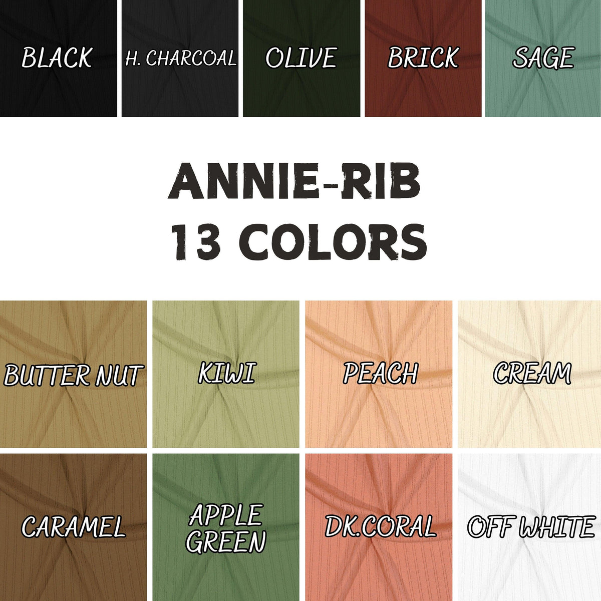 Rib Knit Fabric, Soft Stretchy Ribbed Material, 60" Wide for Apparel