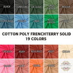 Cotton French Terry Solid PD. Polyester  60" width. Fabric By The Yard.