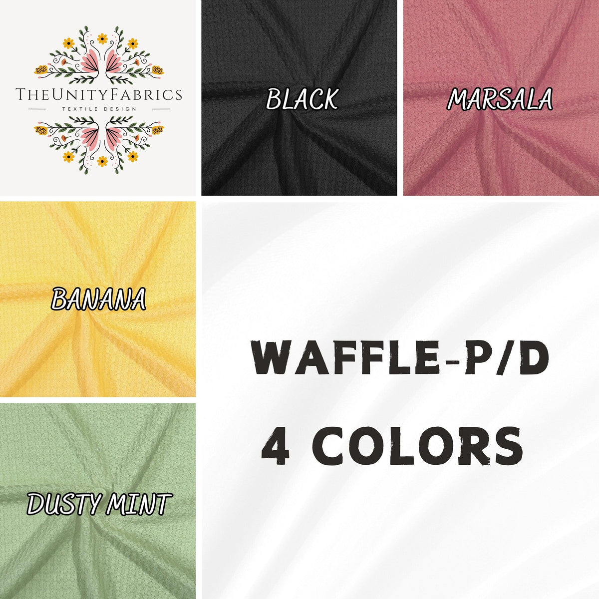 Waffle Knit Fabric, Rayon-Poly-Span Blend By The Yard