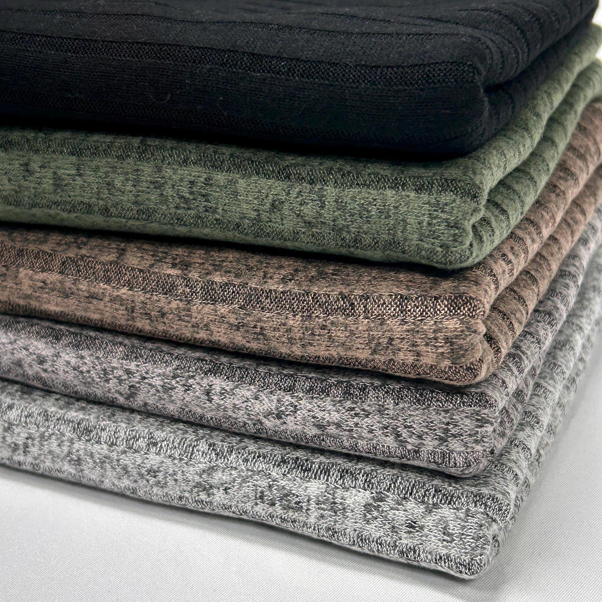 Soft Brush Rib Knit Fabric for Clothing - 8x4 Texture - Perfect for Sweaters and Cardigans / 8x4 T.R Brib