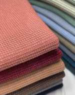 Knitted Waffle Fabric. Thermo-pd fabric. Soft Comfortable Brushed Stripe Elastane Viscose Polyester. Great for towels, bedding, baby fabric
