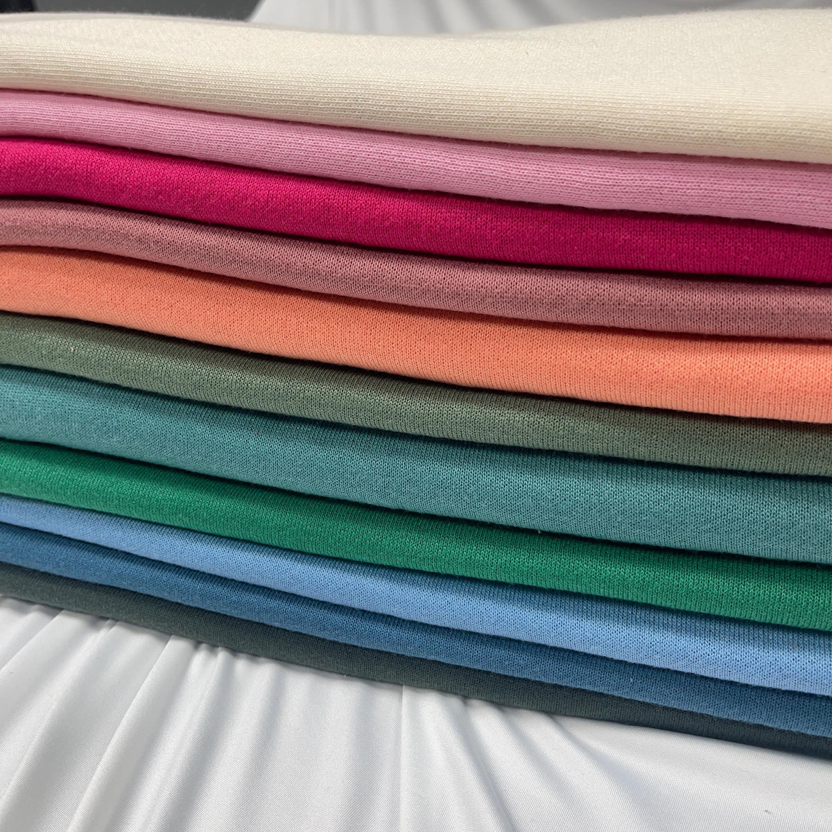 Cotton French Terry Solid PD. Polyester  60" width. Fabric By The Yard.