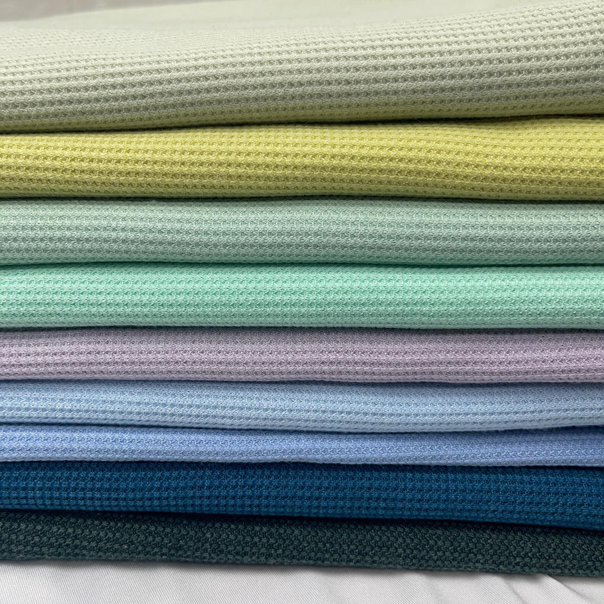 Waffle Knit fabric. Thermo-pd fabric. Soft Comfortable Brushed Stripe Elastane Viscose Polyester. sweatshirts, tops , children's wear - 40-Yard Roll