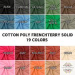 Cotton Polyester French Terry Solid PD. 60" width. Fabric By The Yard.