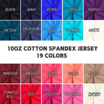 10oz Cotton Spandex Jersey Blend, Soft and Durable Stretchy.  Sold by the Yard & Bolt - Ideal for T-shirts, Dresses, Skirts and  Apparel - 40-Yard Roll