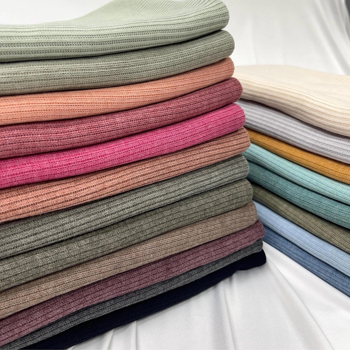 Rib Knit Fabric. Bella Rib hacci rib. light and rib sweater. Fabric for clothes. Rib knit. 60" width. Fabric By The Yard. - 40-Yard Roll