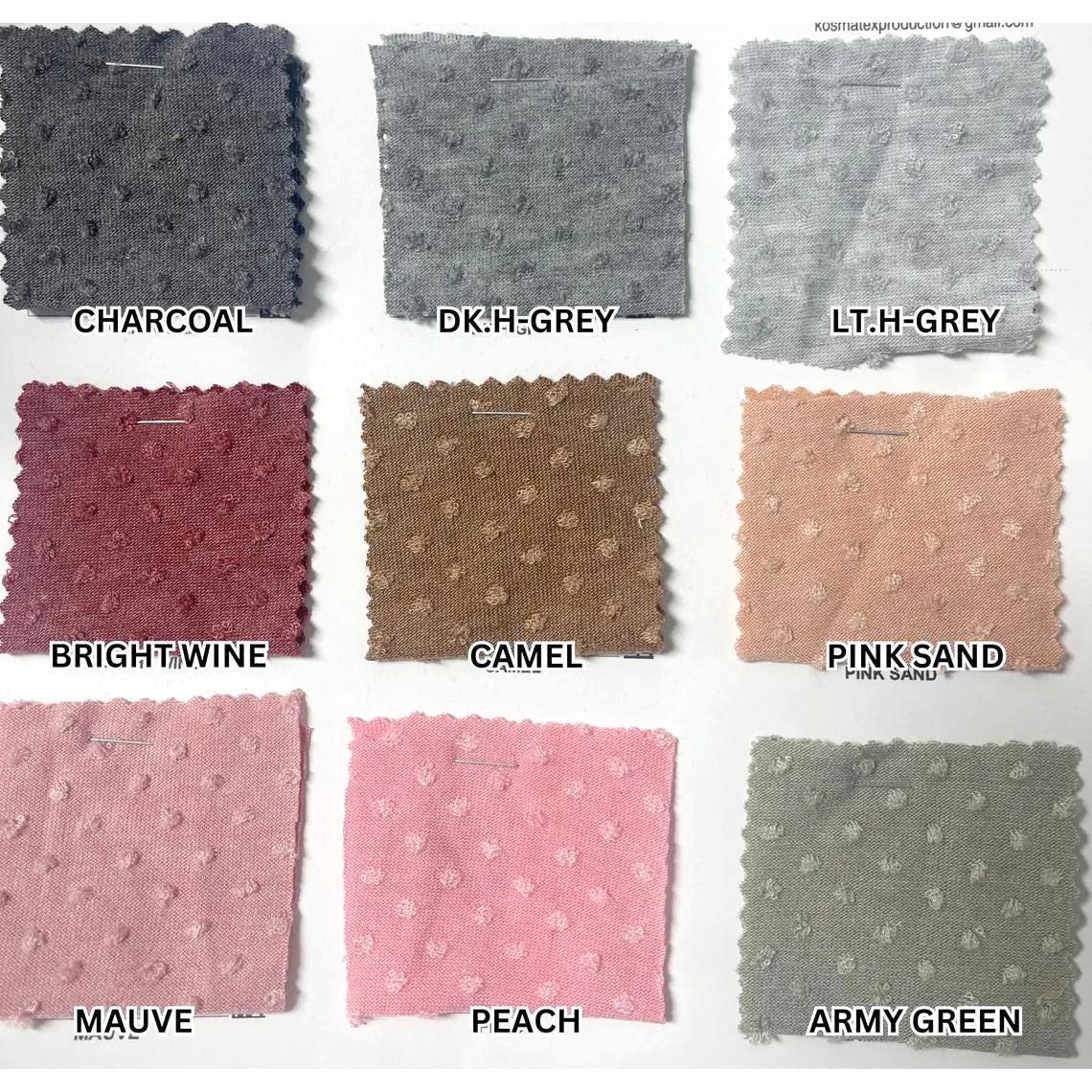 U-Jacquard Swiss Dot Knit. Jacquard Fabric, SOLIDS VARIETY, Fabric by the 1/2 Yard, Yard, or Sample, stretchy fabric