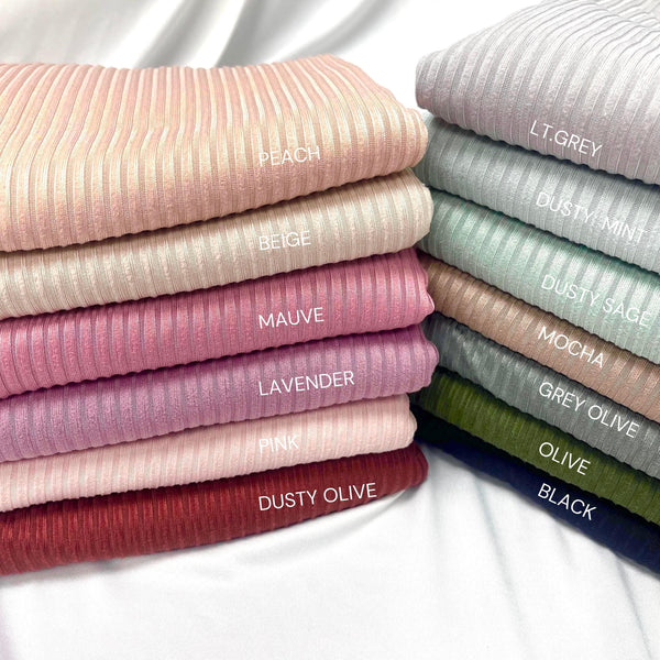 5X3 RIB - brushed DTY Rib. 60" width. Fabric By The Yard. Apparel-Fabric soft and stretch dress