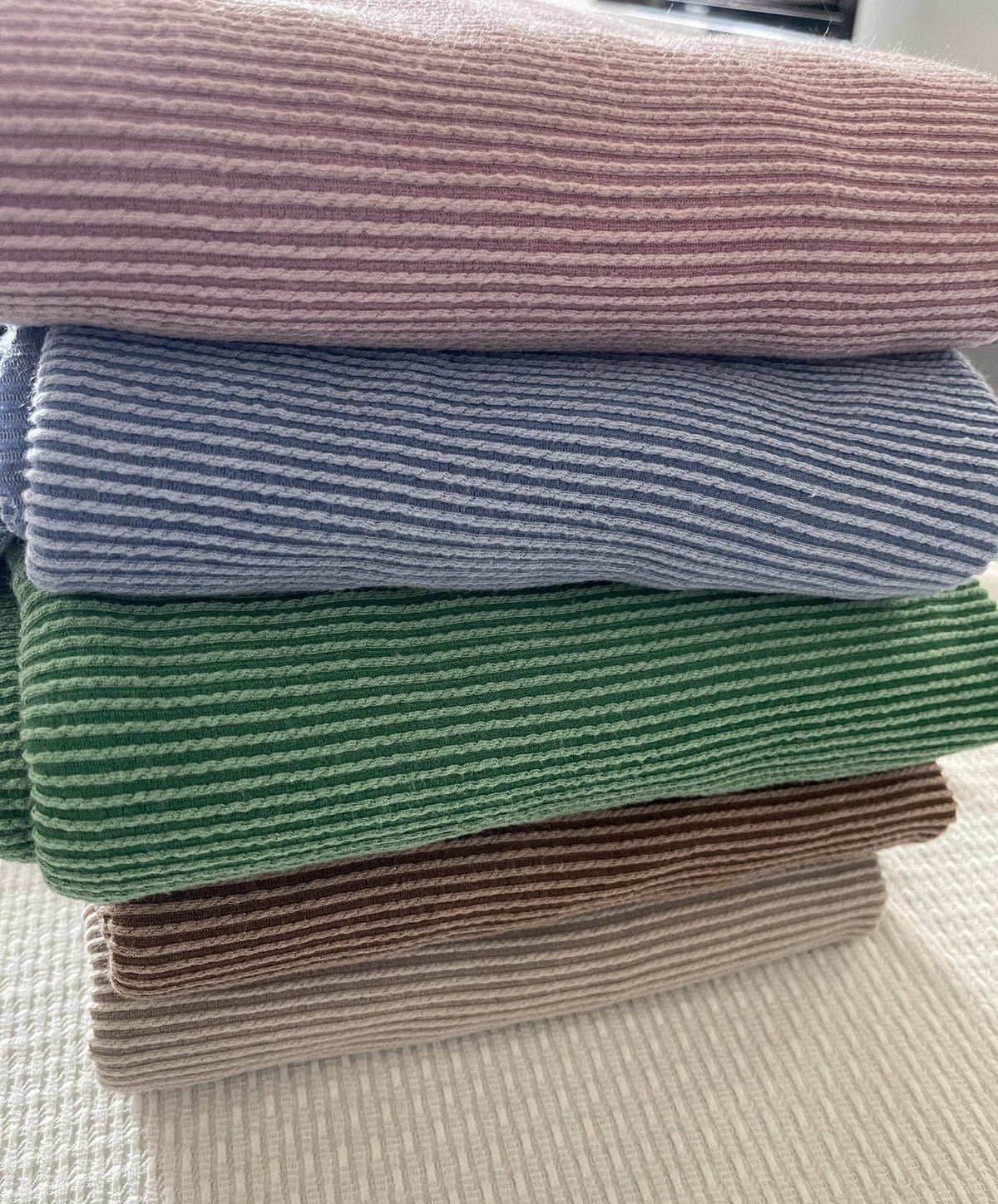 Rib Knit Fabric By The Yard, Wavy Ribbed Texture in Multiple Colors HE114