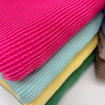 Waved Urban Rib Knit Fabric By The Yard, Soft Stretch Cotton Blend-HE114