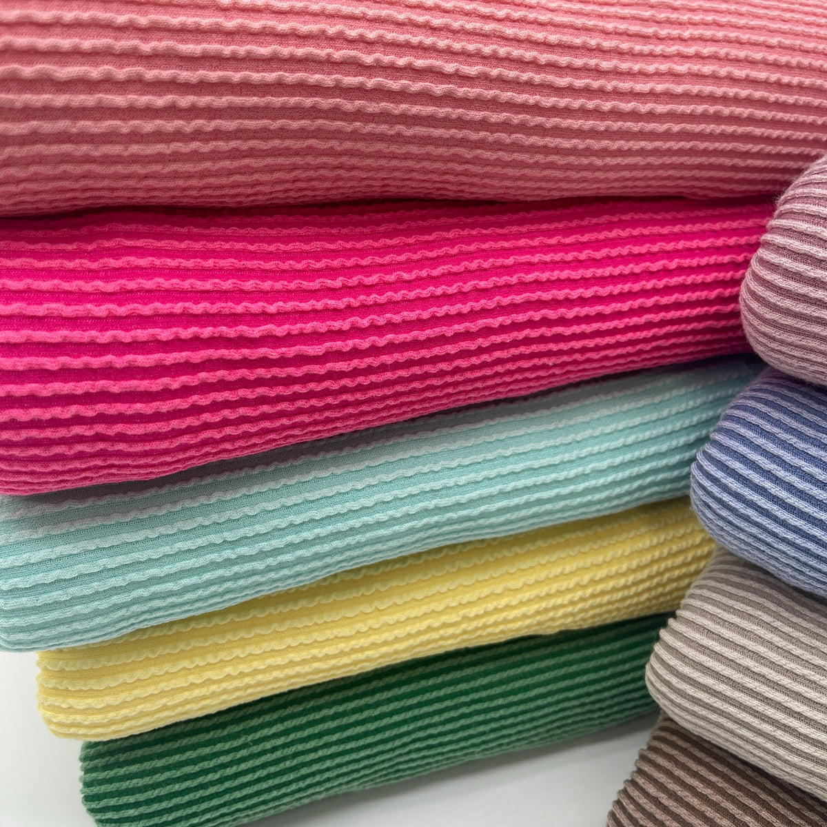 Waved Urban Rib Knit Fabric By The Yard, Soft Stretch Cotton Blend-HE114