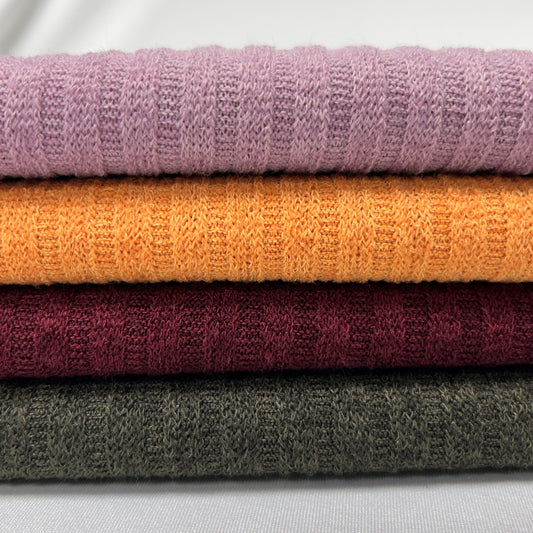Textured Fabric Yard, Ribbed Knit for Fall and Winter