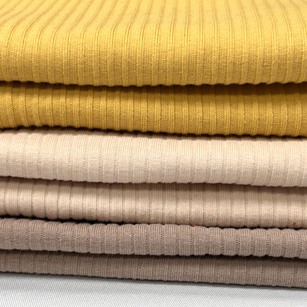 Cotton Fabric Rib Knit, 60" Wide Solid Color By The Yard for Clothing Trim