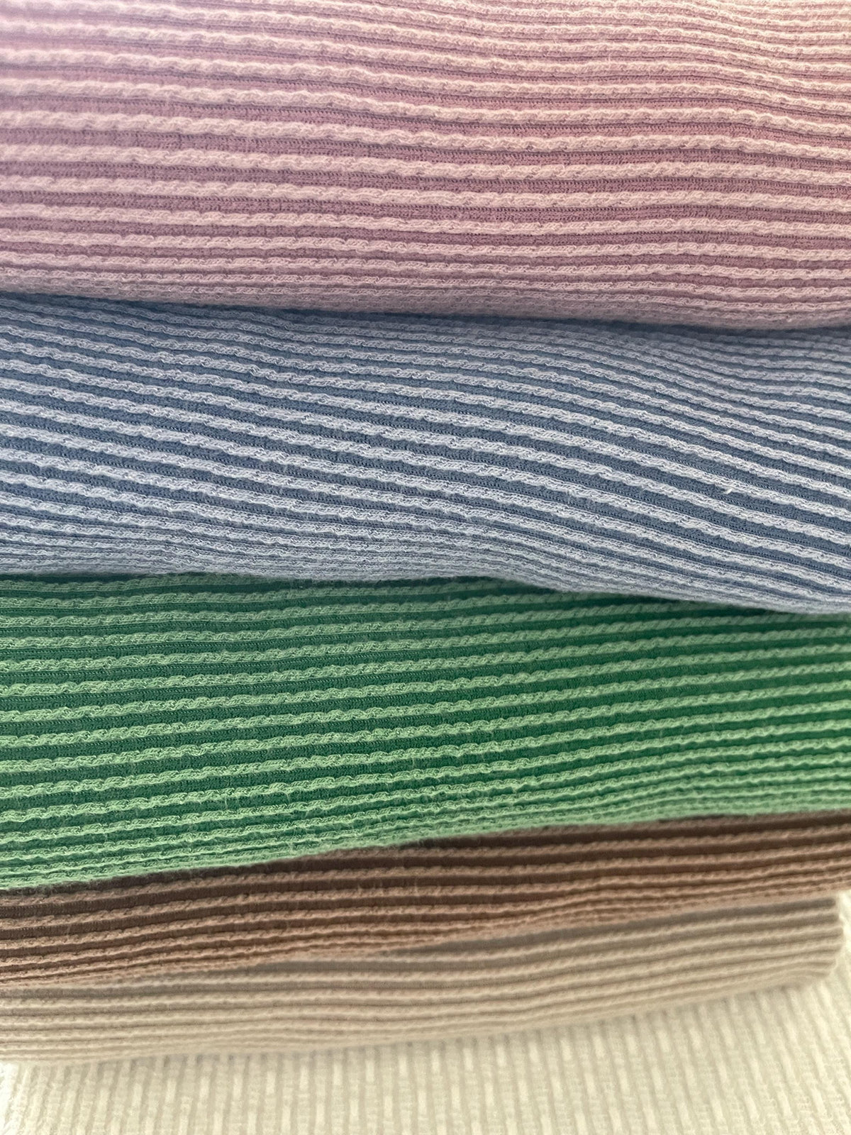 Rib Knit Fabric By The Yard, Wavy Ribbed Texture in Multiple Colors HE114