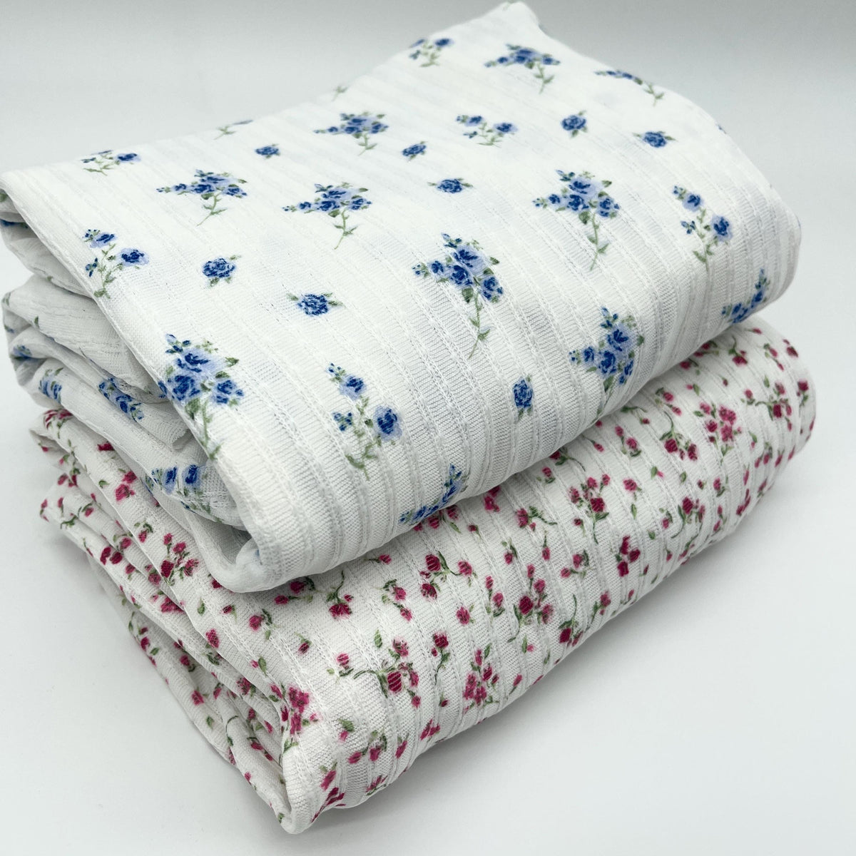 Floral Knit Fabric, Poly Rayon Spandex Blend by the Yard