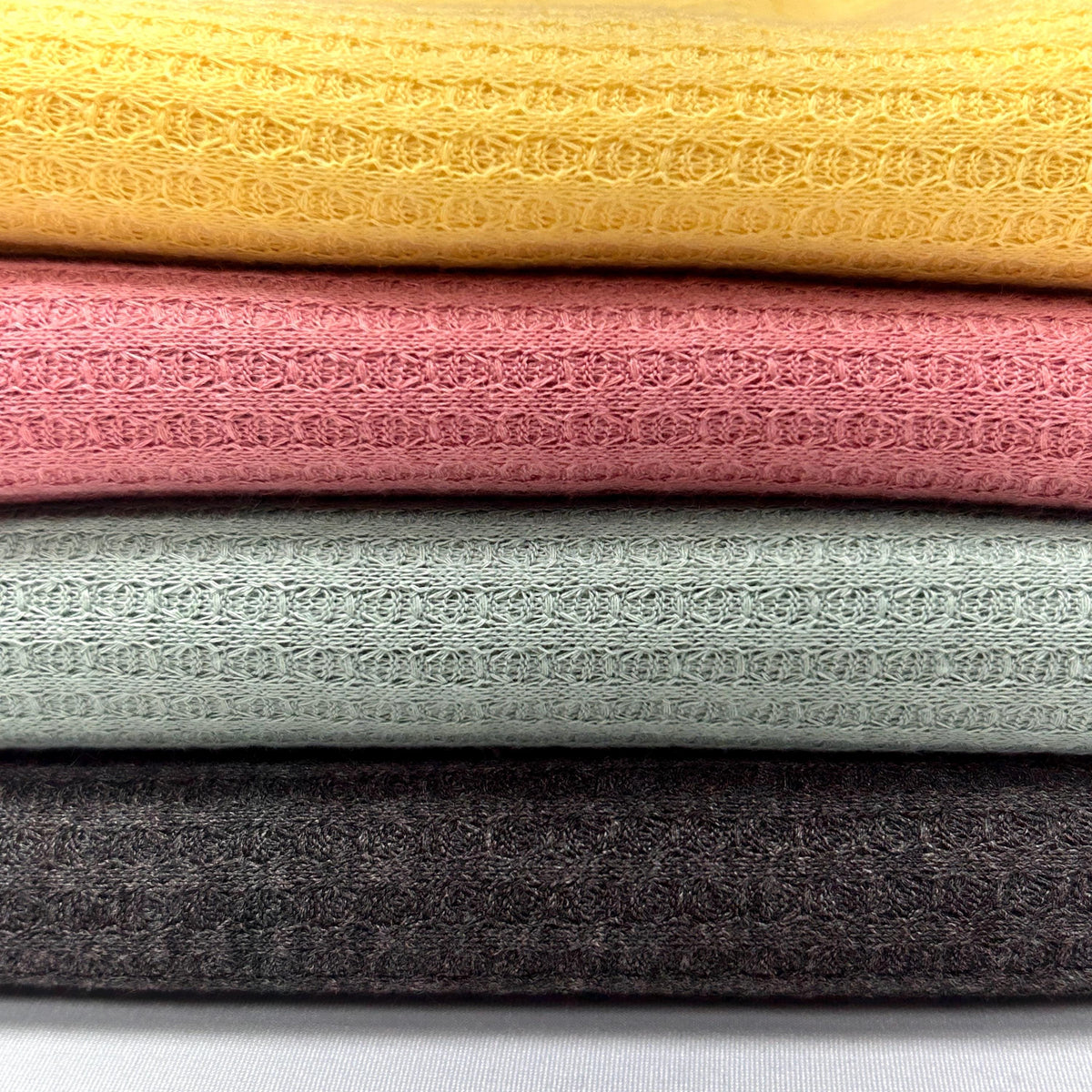 Waffle Knit Fabric, Rayon-Poly-Span Blend By The Yard
