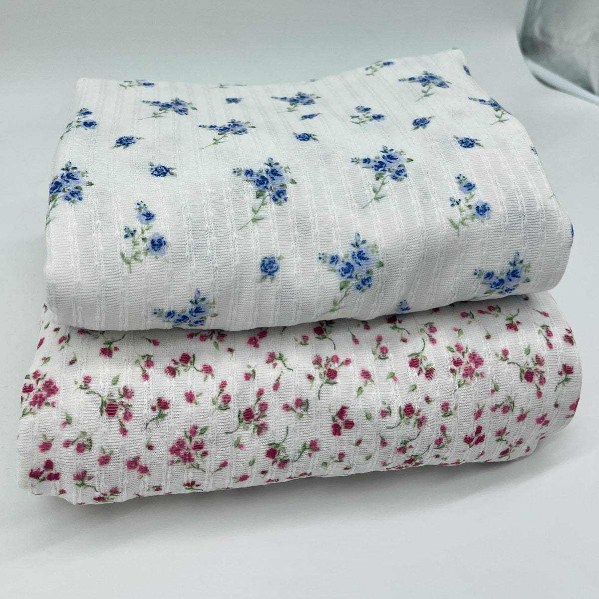 Floral Knit Fabric, Poly Rayon Spandex Blend by the Yard