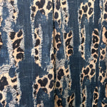 Denim Fabric, 60-Inch Animal Print Yardage With Woven Texture