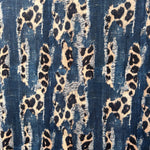 Denim Fabric, 60-Inch Animal Print Yardage With Woven Texture