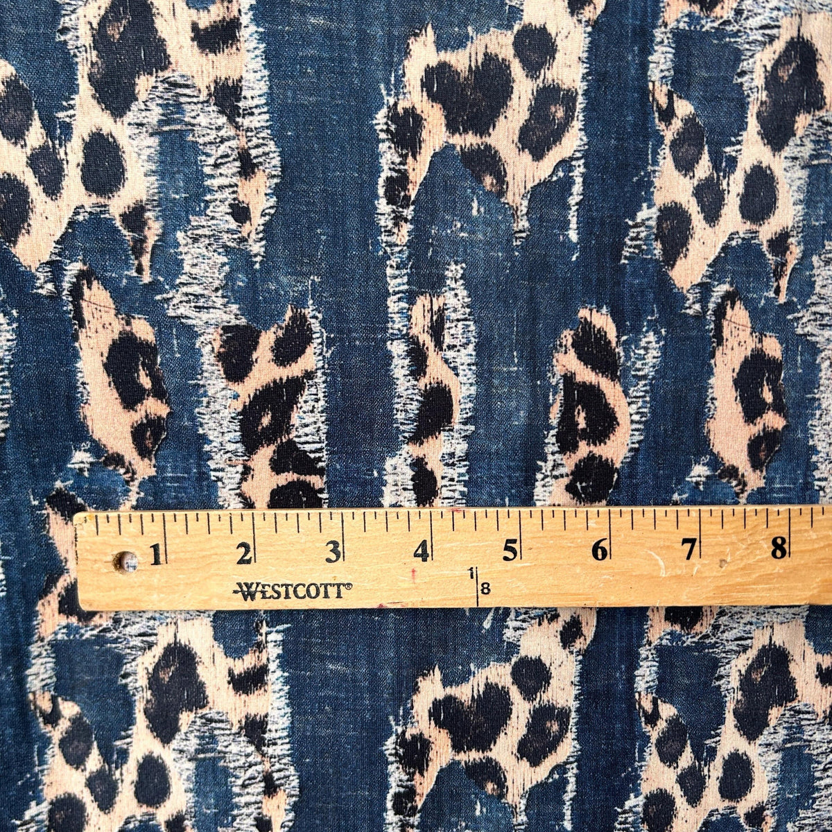 Denim Fabric, 60-Inch Animal Print Yardage With Woven Texture