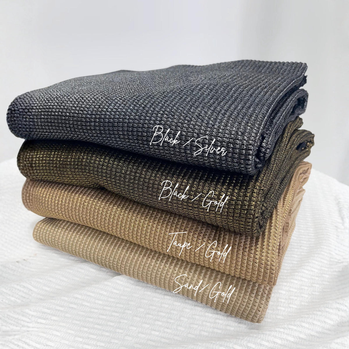 Sweater Fabric, Ribbed Knit Foil Dress Material By The Yard