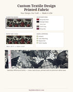 Custom textile design printed fabric - design, color matching, repeat scale, sample approval