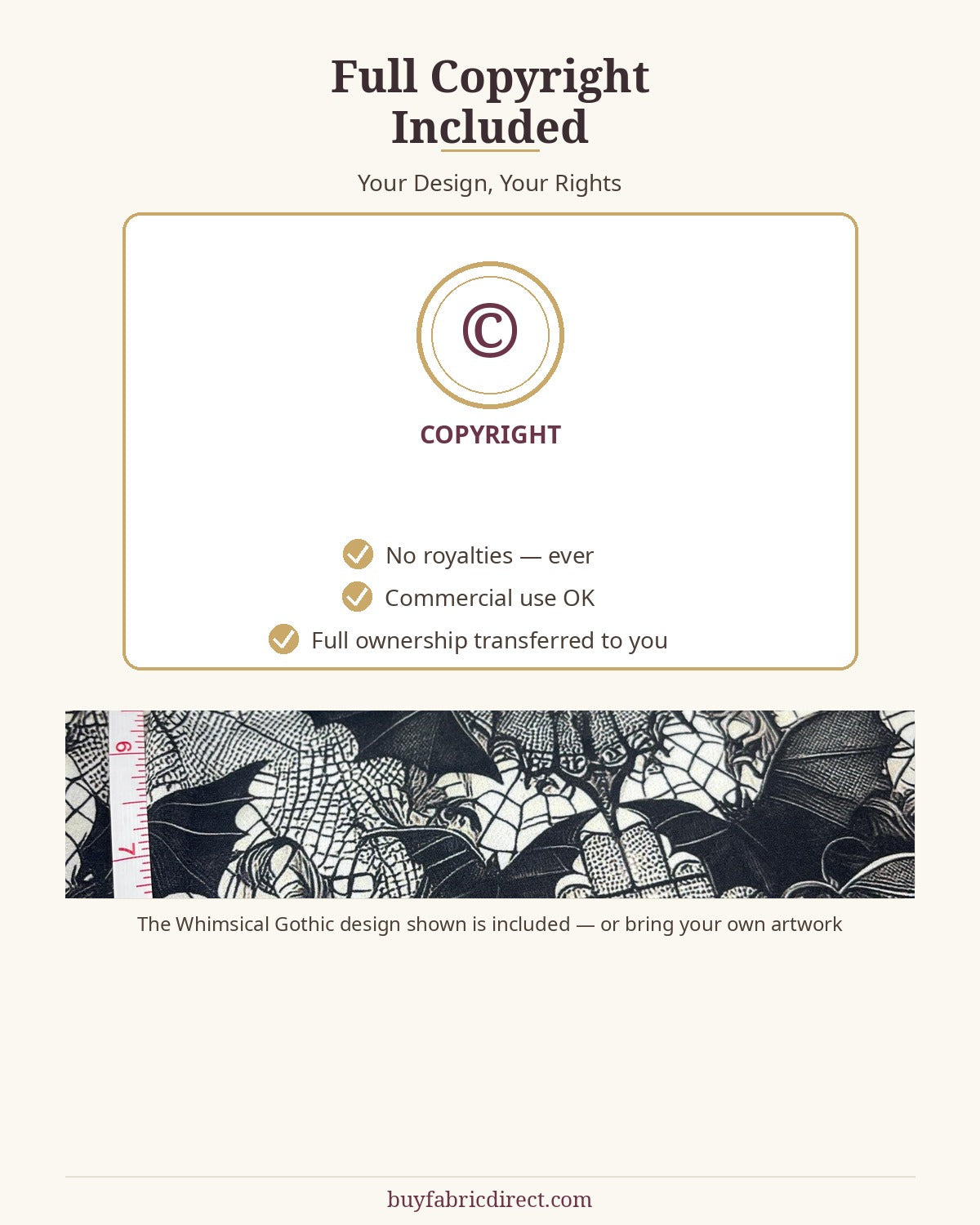 Full copyright included - your design, your rights