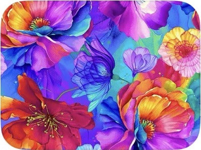 Vivid floral print showing saturated color